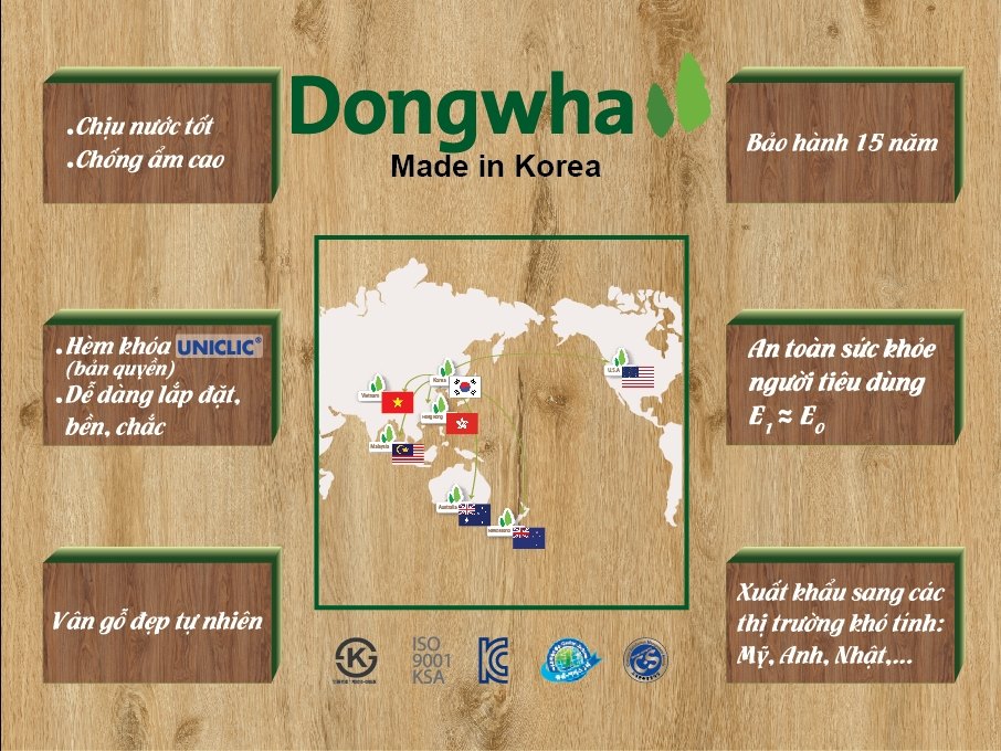 Giá Sàn Gỗ Dongwha Nhập Khẩu Hàn Quốc Chính Hãng 8 và 12 ly
