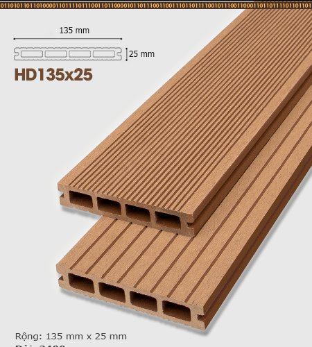 Sàn Gỗ Ngoài Trời AWood-HD135x25-wood