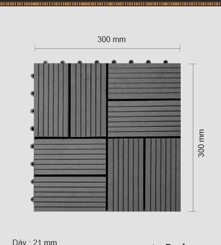 Vỉ gỗ nhựa ngoài trời Awood DT02 Dark Grey