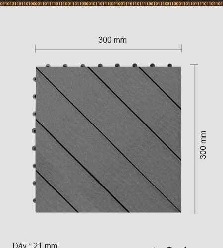 Vỉ gỗ nhựa ngoài trời Awood DT04 Dark Grey