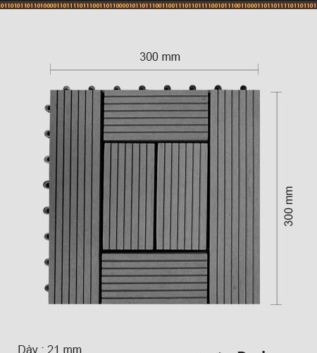 Vỉ gỗ nhựa ngoài trời Awood DT06 Dark Grey