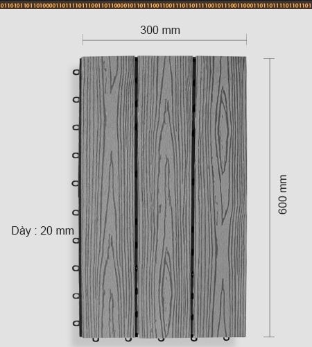 Vỉ gỗ nhựa ngoài trời Awood DT36 Dark Greyv