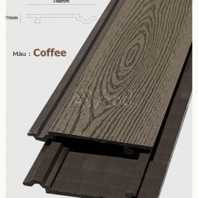 Gỗ Nhựa Ốp Tường – Trần AWood-WG148x21-coffee