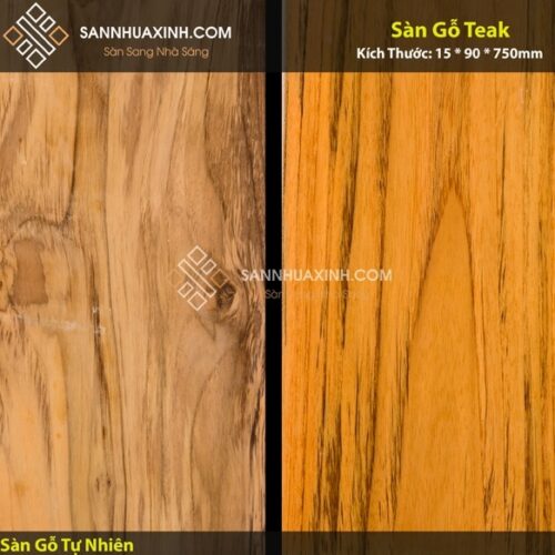 Sàn Gỗ Teak 15x90x750mm