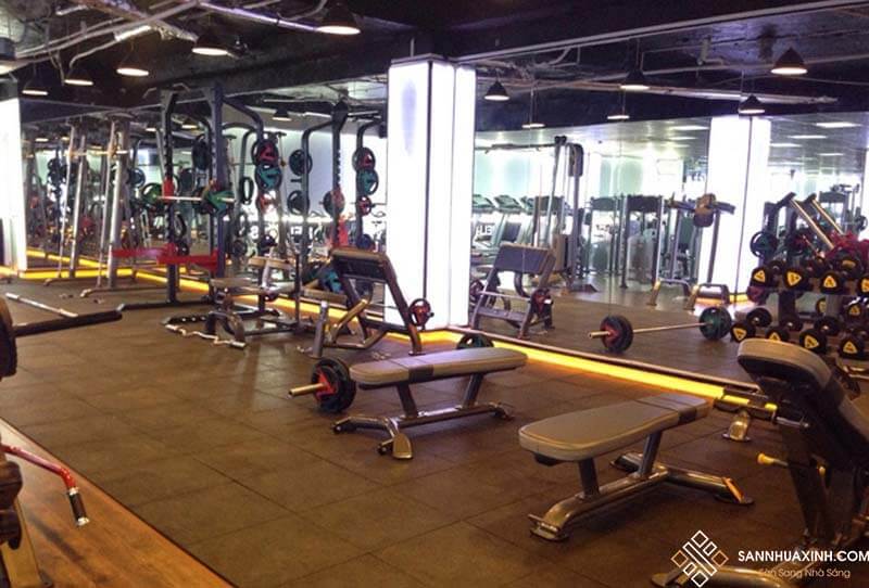 Sàn gạch cao su sử dụng cho phòng tập